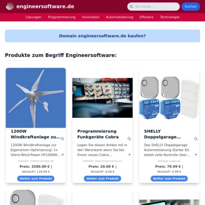 Screenshot engineersoftware.de