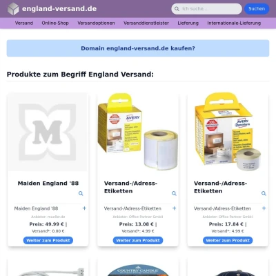 Screenshot england-versand.de