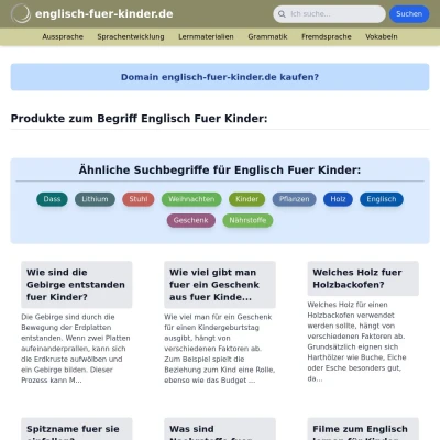 Screenshot englisch-fuer-kinder.de