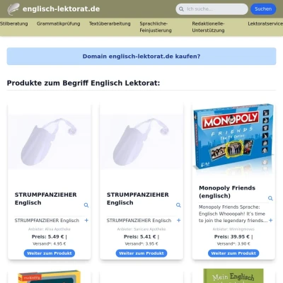 Screenshot englisch-lektorat.de