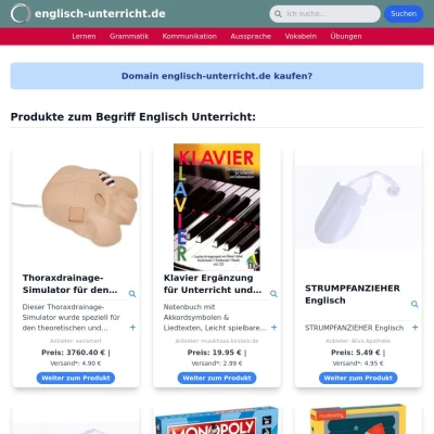 Screenshot englisch-unterricht.de