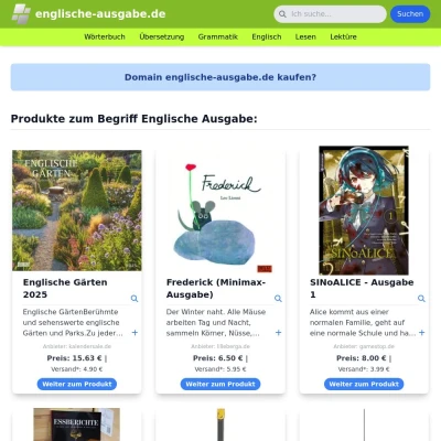 Screenshot englische-ausgabe.de