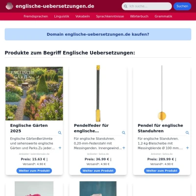 Screenshot englische-uebersetzungen.de
