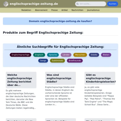 Screenshot englischsprachige-zeitung.de