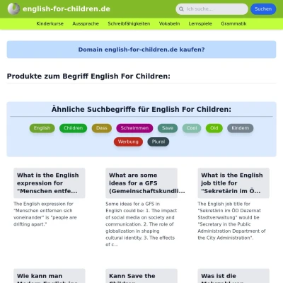 Screenshot english-for-children.de