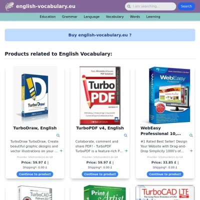 Screenshot english-vocabulary.eu