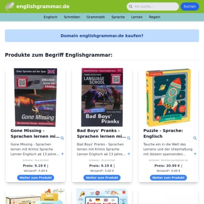 Screenshot englishgrammar.de