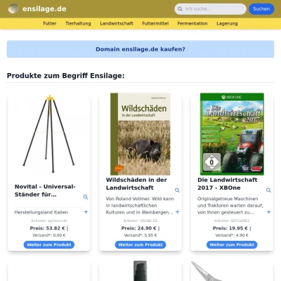 Screenshot ensilage.de