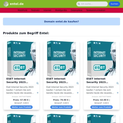 Screenshot entel.de