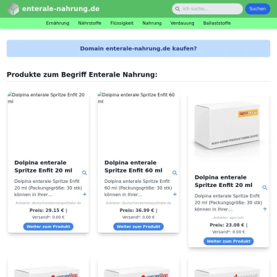 Screenshot enterale-nahrung.de
