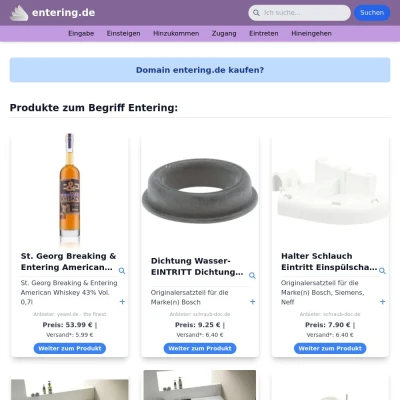 Screenshot entering.de