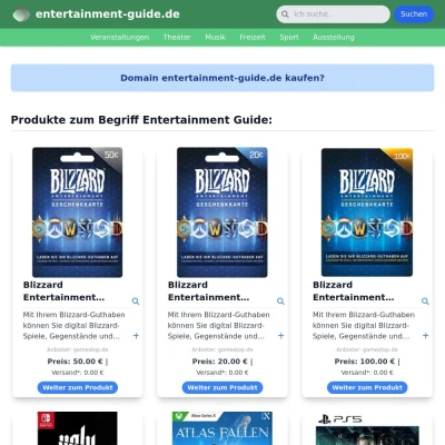 Screenshot entertainment-guide.de