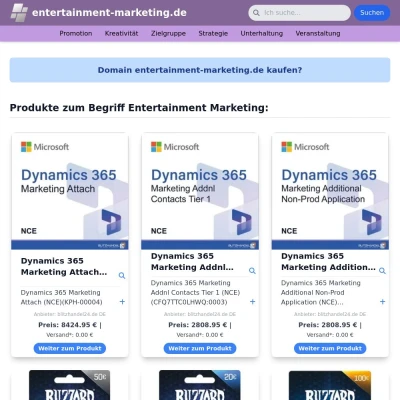 Screenshot entertainment-marketing.de