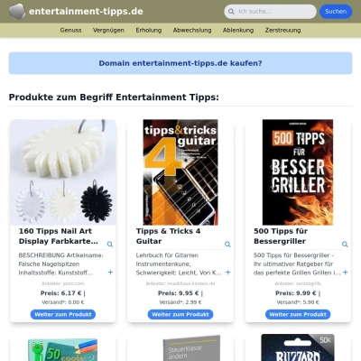 Screenshot entertainment-tipps.de