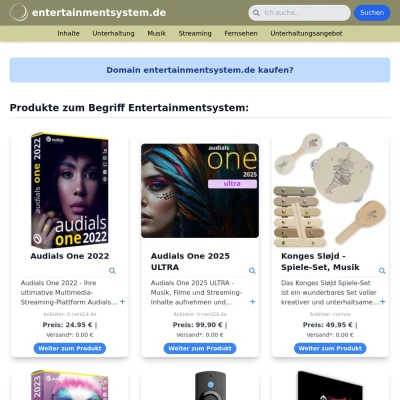 Screenshot entertainmentsystem.de