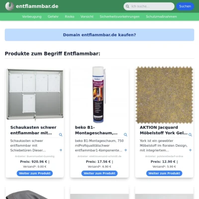 Screenshot entflammbar.de