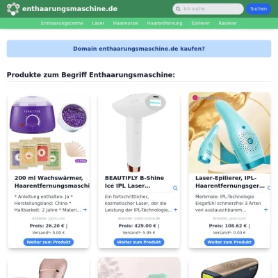 Screenshot enthaarungsmaschine.de