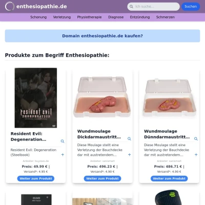 Screenshot enthesiopathie.de