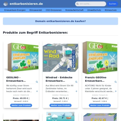 Screenshot entkarbonisieren.de