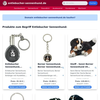 Screenshot entlebucher-sennenhund.de