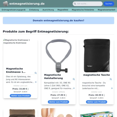 Screenshot entmagnetisierung.de