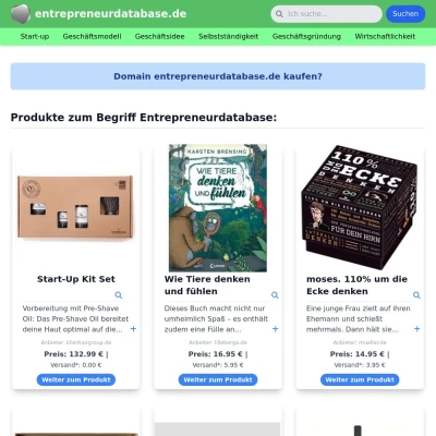 Screenshot entrepreneurdatabase.de