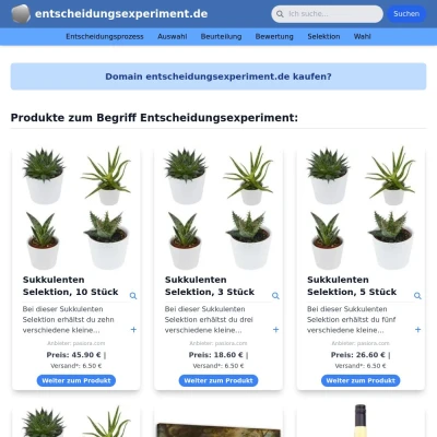 Screenshot entscheidungsexperiment.de