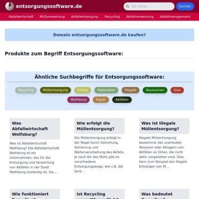 Screenshot entsorgungssoftware.de