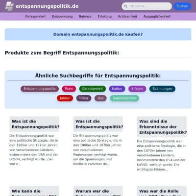 Screenshot entspannungspolitik.de