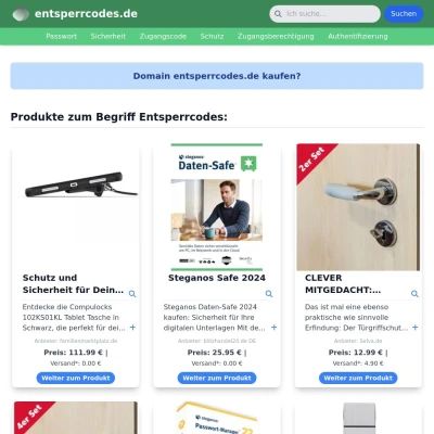 Screenshot entsperrcodes.de