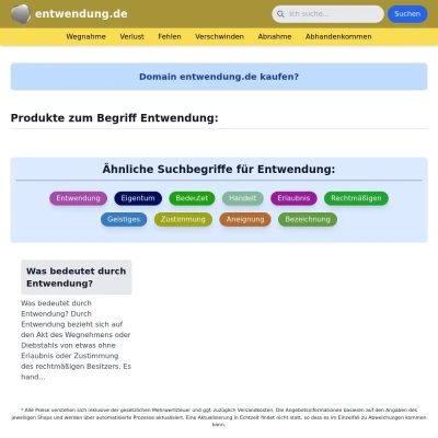 Screenshot entwendung.de