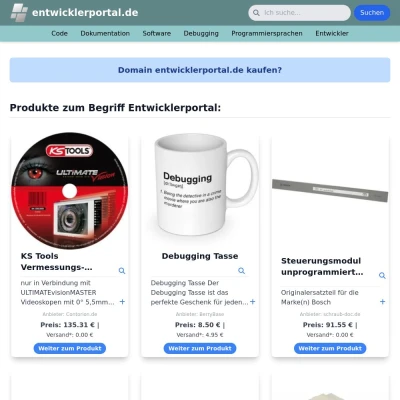 Screenshot entwicklerportal.de