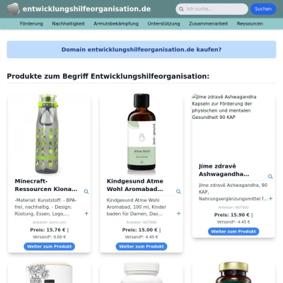 Screenshot entwicklungshilfeorganisation.de