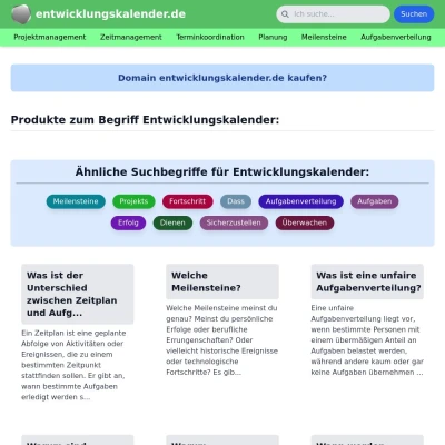 Screenshot entwicklungskalender.de