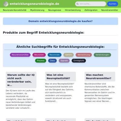 Screenshot entwicklungsneurobiologie.de