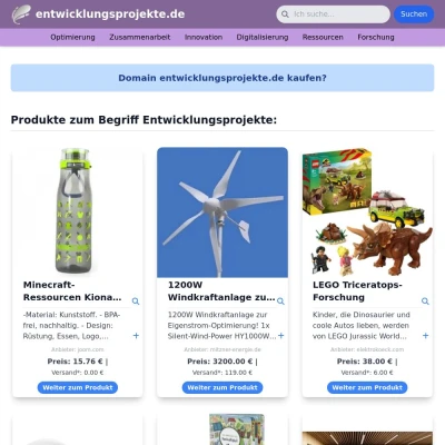 Screenshot entwicklungsprojekte.de