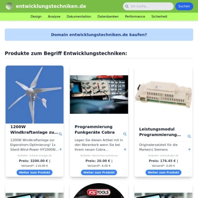 Screenshot entwicklungstechniken.de