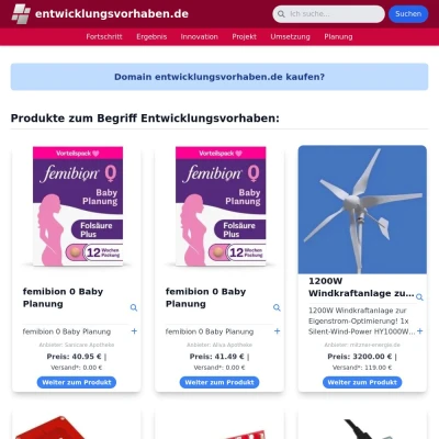 Screenshot entwicklungsvorhaben.de