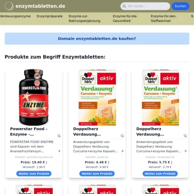 Screenshot enzymtabletten.de