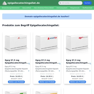 Screenshot epigallocatechingallat.de