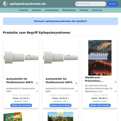 Screenshot epilepsiesyndrome.de
