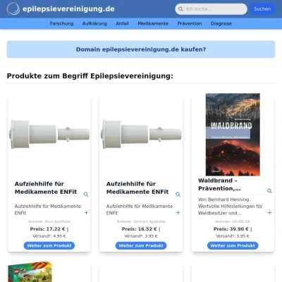 Screenshot epilepsievereinigung.de