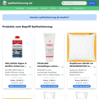 Screenshot epithelisierung.de