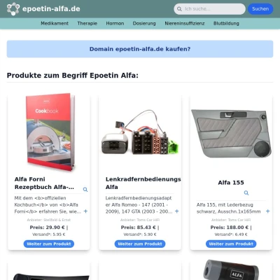 Screenshot epoetin-alfa.de