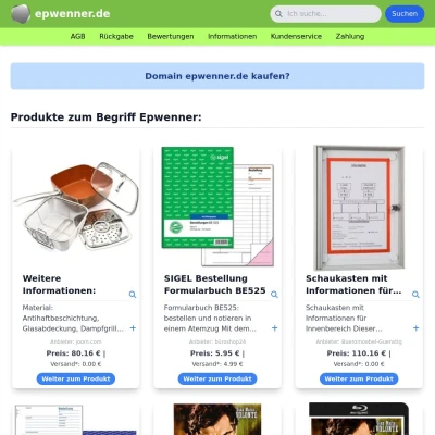 Screenshot epwenner.de