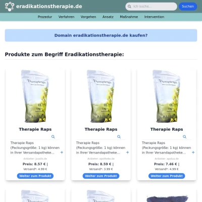 Screenshot eradikationstherapie.de