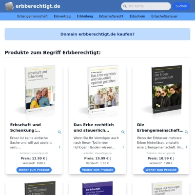 Screenshot erbberechtigt.de