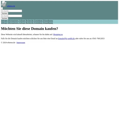 Screenshot erbeten.de