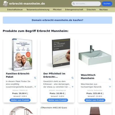 Screenshot erbrecht-mannheim.de