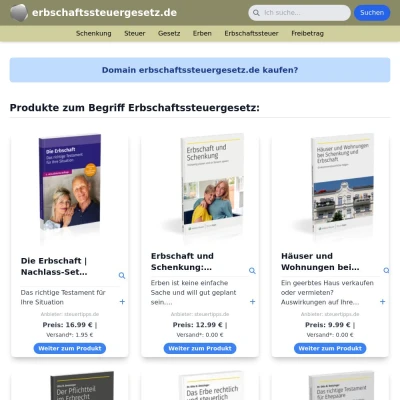 Screenshot erbschaftssteuergesetz.de